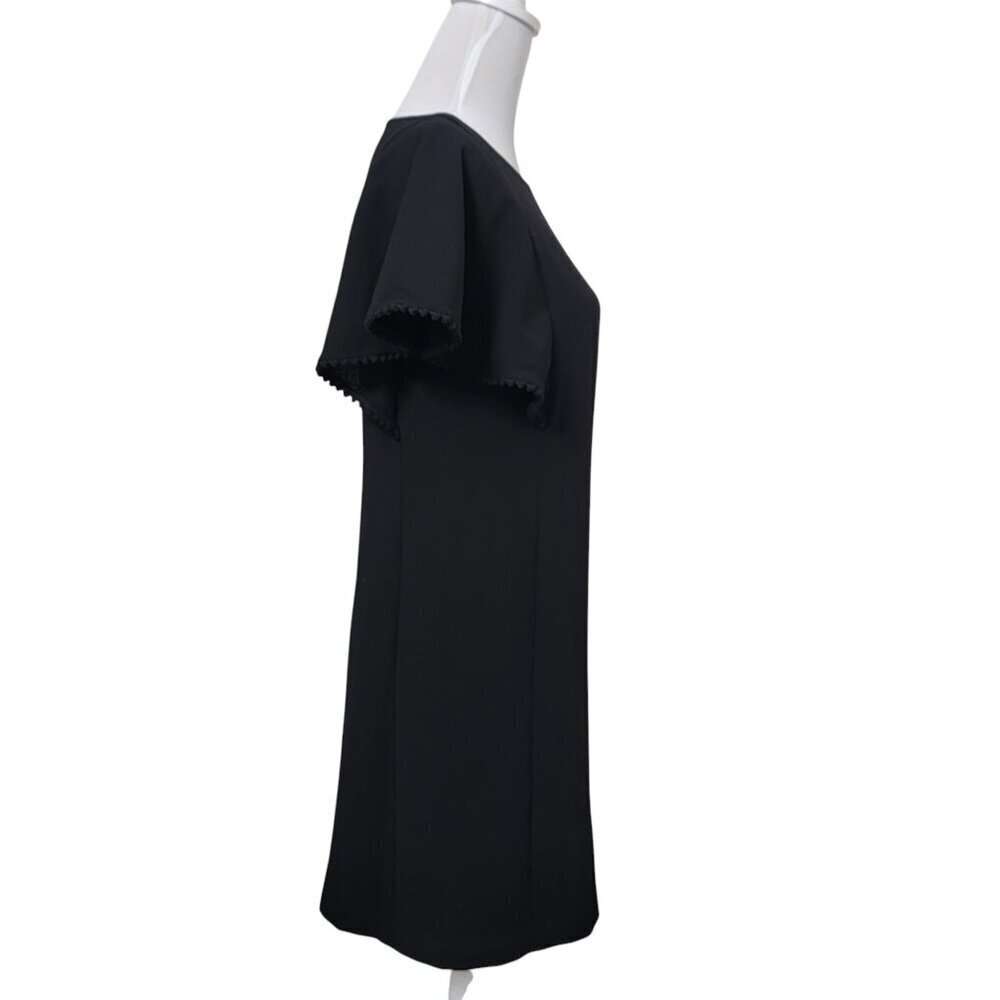 Loft Size 4 Black Flutter Sleeve Sheath Dress, Gently Used Condition - Picture 6 of 16